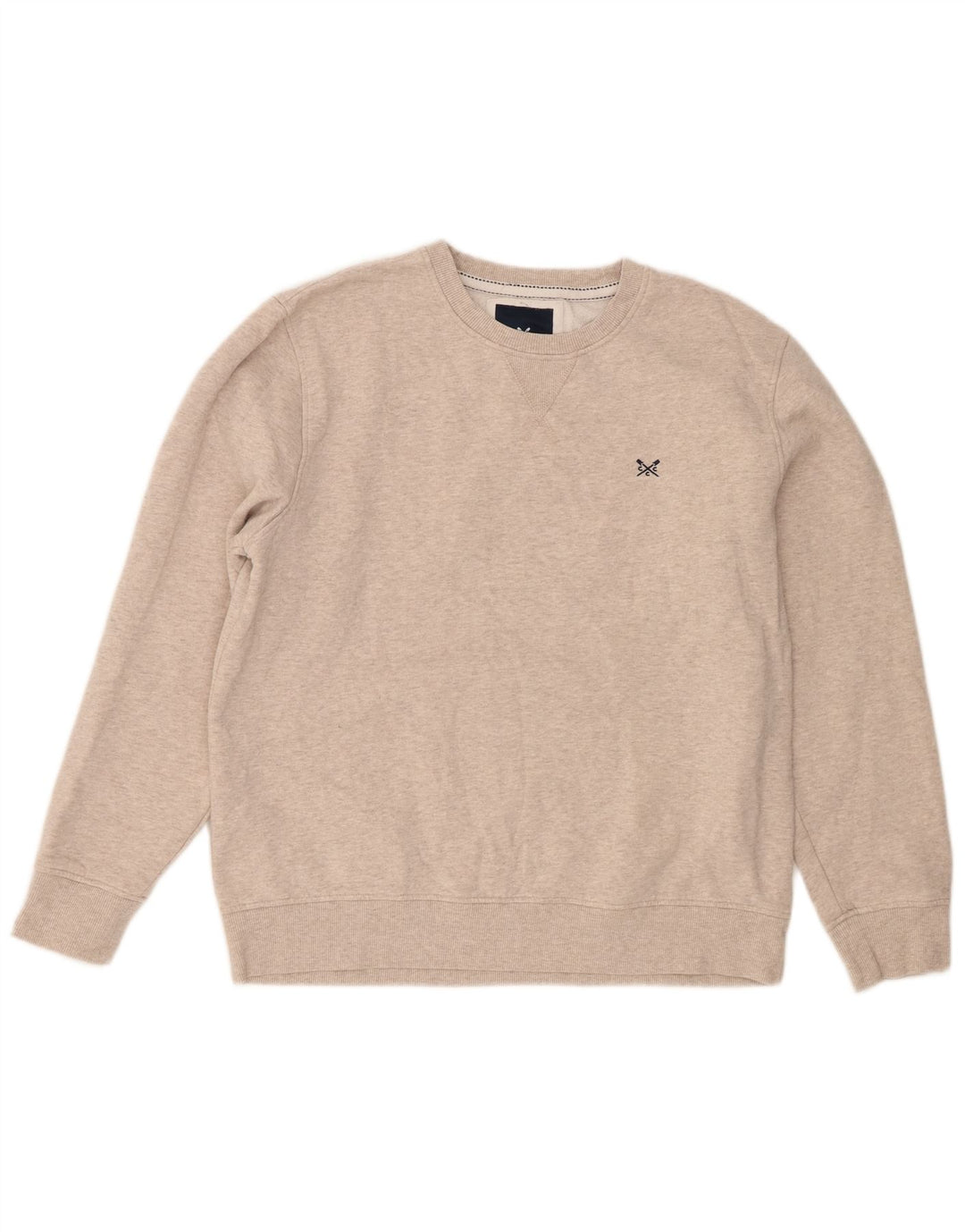 Crew Clothing Мужской свитер-джемпер XL Бежевый хлопок