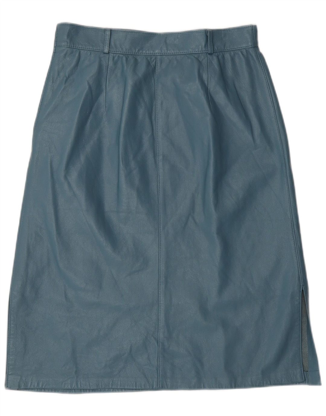 Винтажная женская кожаная юбка W28, средний синий