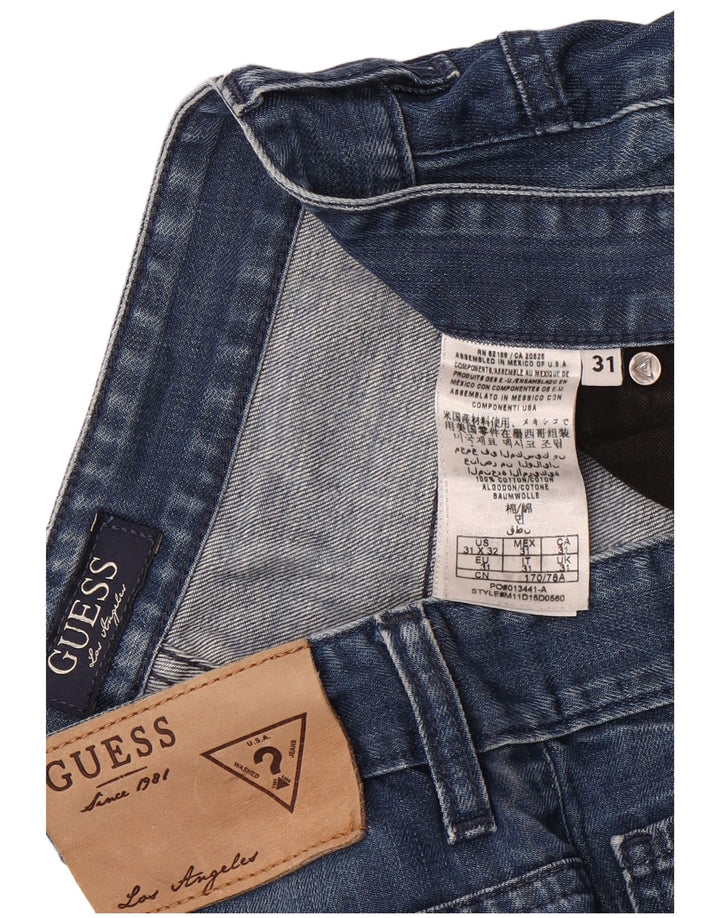 Мужские джинсовые шорты Guess W31, средний синий хлопок