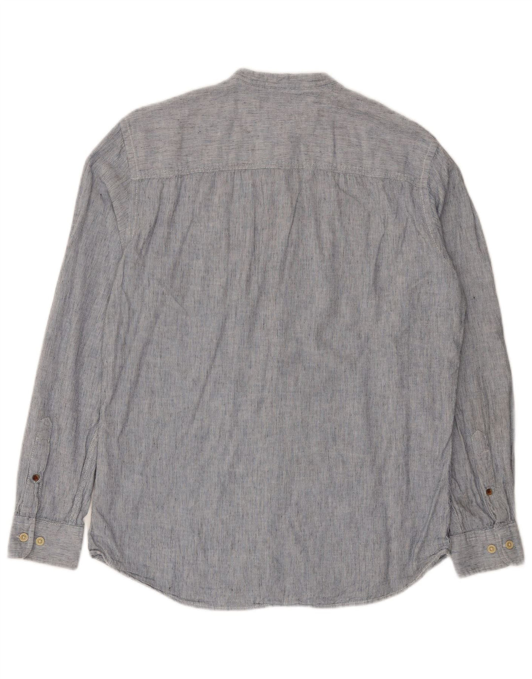 JACK & JONES Мужская рубашка среднего размера из хлопка в тонкую полоску синего цвета