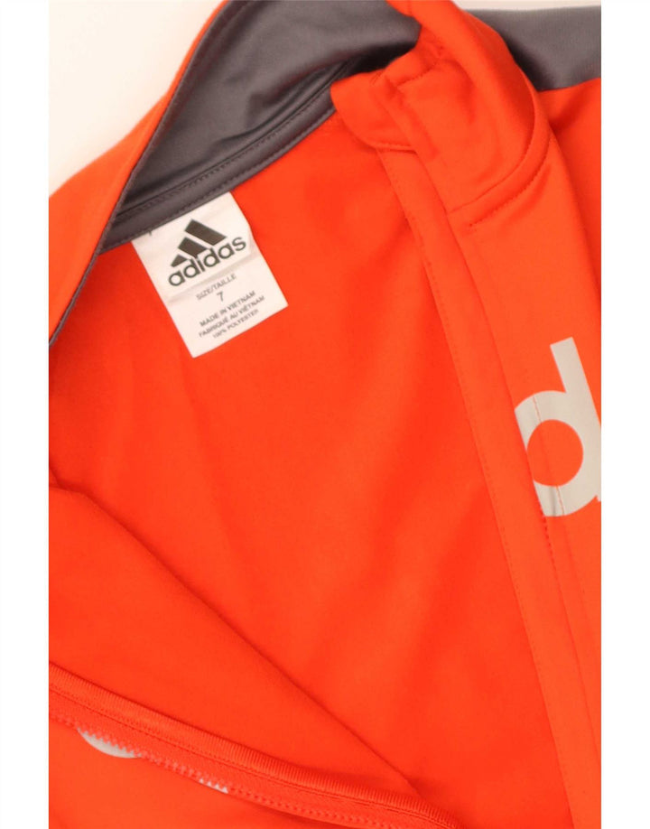 Adidas Спортивный костюм с графическим рисунком для мальчиков 6-7 лет, полиэстер в оранжевую полоску