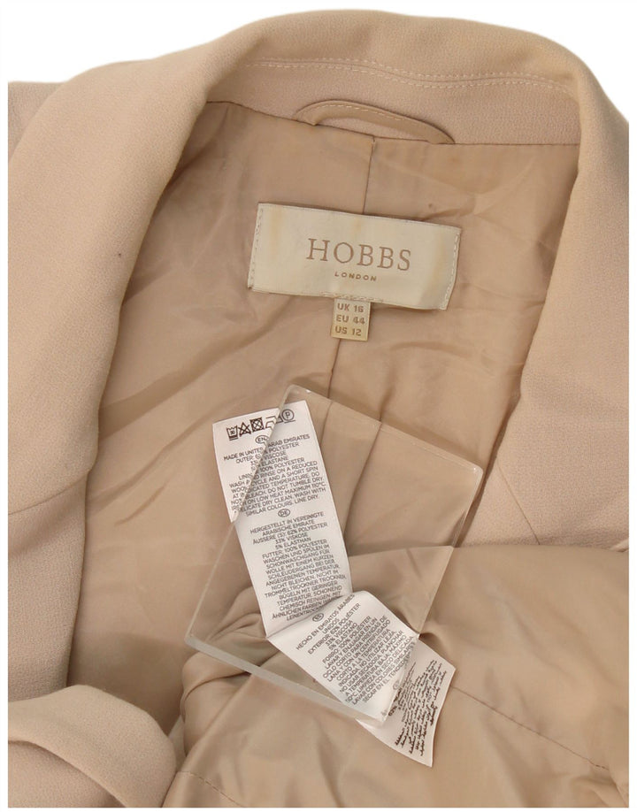 Женский пиджак Hobbs на 1 пуговице, Великобритания, 16, большой, бежевый, полиэстер