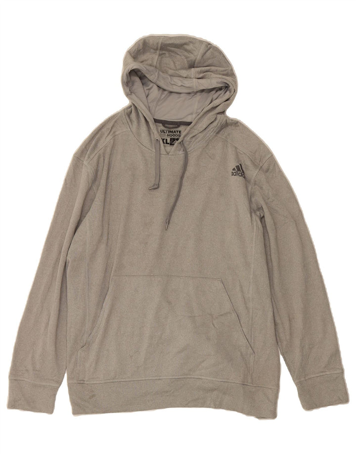 ADIDAS Mens Hoodie Jumper XL Grey Polyester Vintage Adidas and Second-Hand Adidas from Messina Hembry 