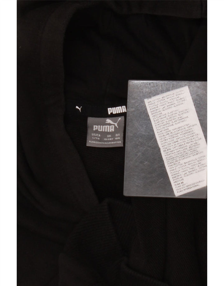 Толстовка с капюшоном PUMA для девочек 13–14 лет, черный хлопок