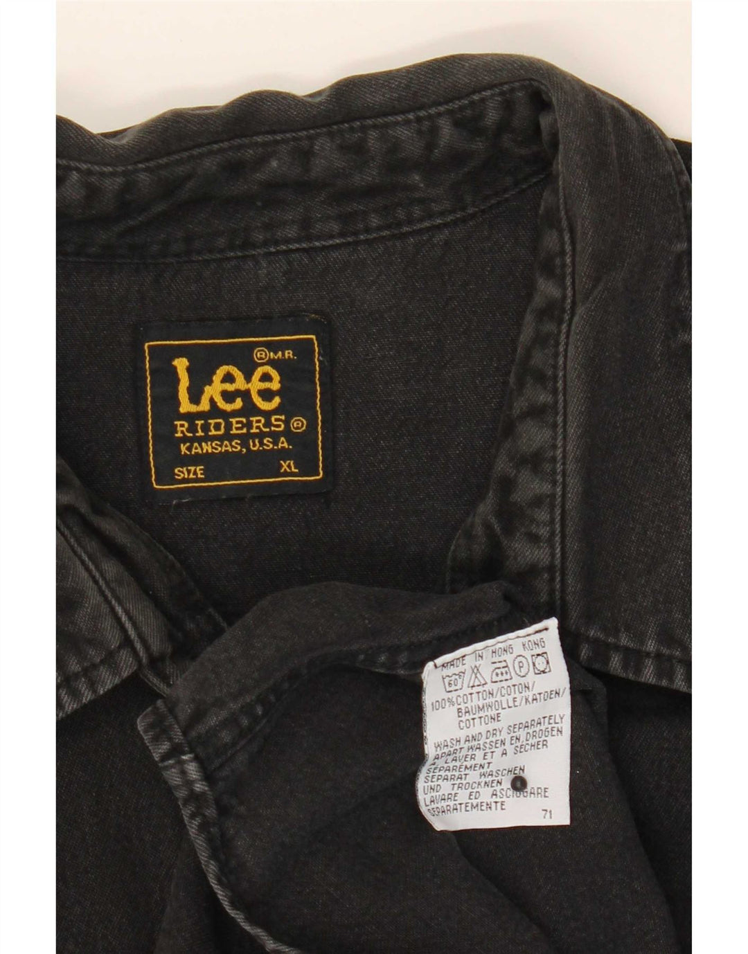 Мужская джинсовая рубашка Lee Riders XL, черный хлопок