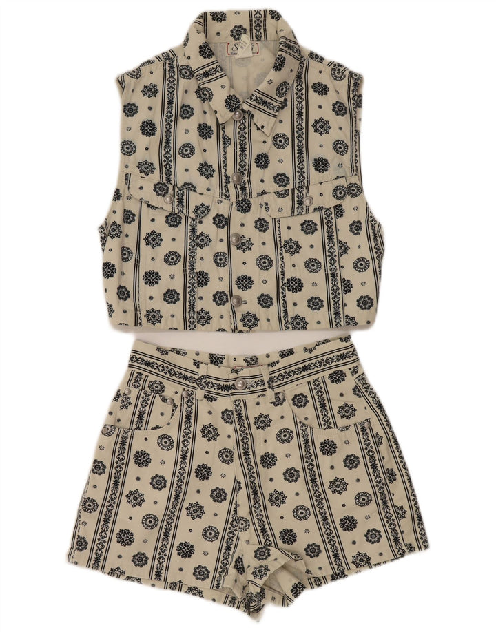 Женский джинсовый комплект из 2 предметов Swish UK 12 Medium W26 Off White Хлопок с пейсли