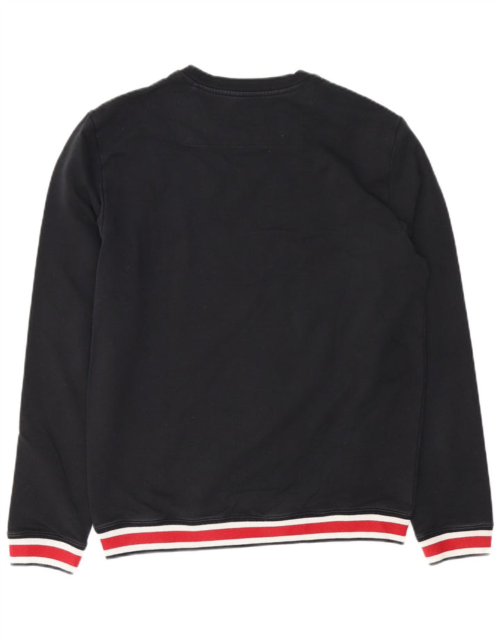 Мужской джемпер приталенного кроя GUESS UK 40, средний черный с цветными блоками