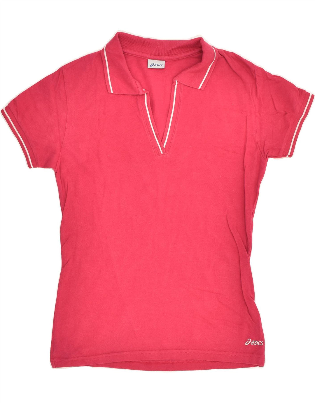 ASICS Womens Polo Shirt UK 12 Medium Pink | Vintage Asics | Thrift | Second-Hand Asics | Used Clothing | Messina Hembry 