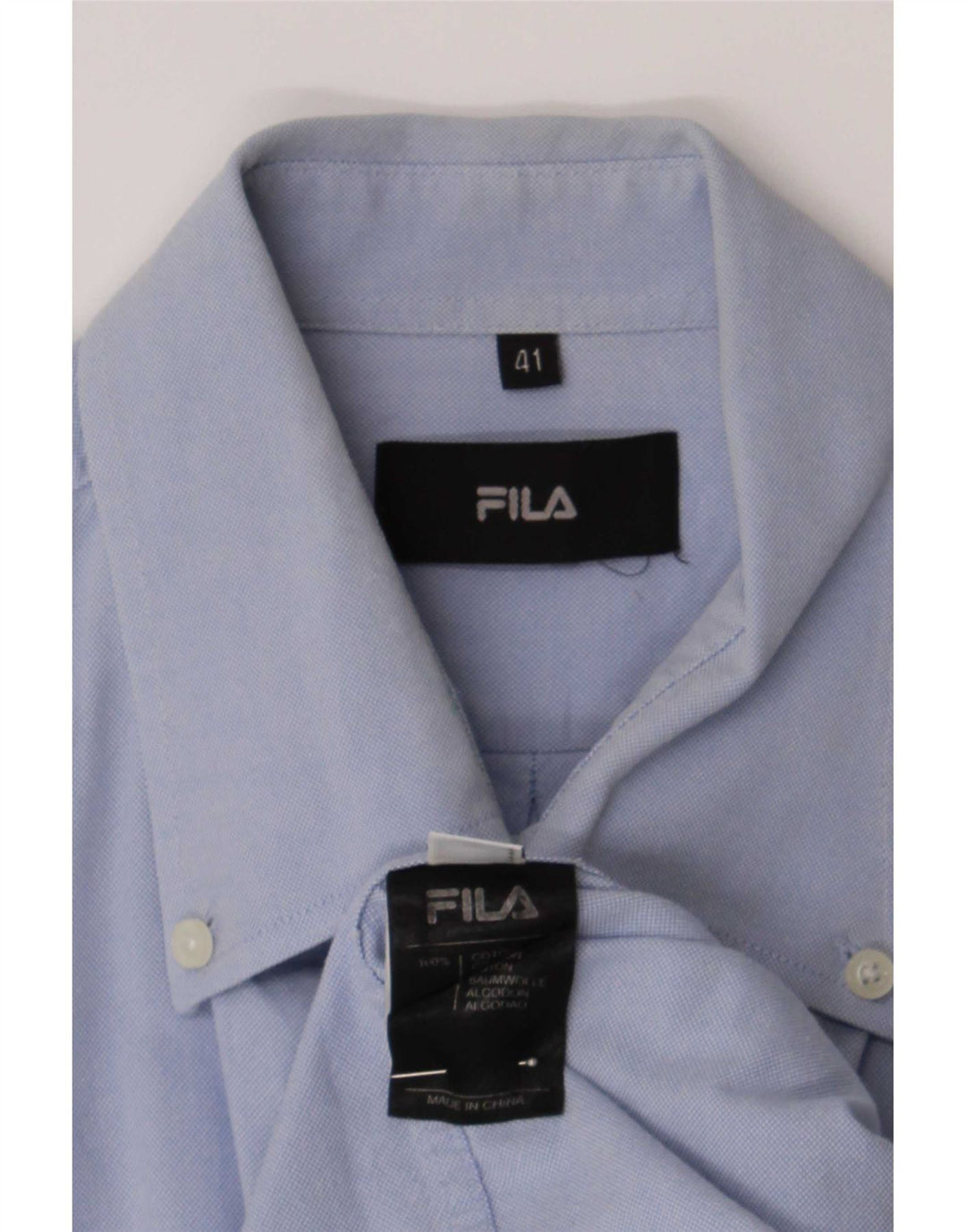 Мужская рубашка Fila, размер 41, большая синяя хлопковая