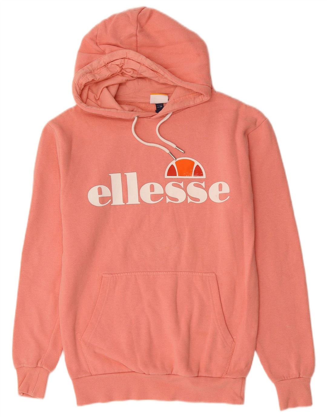 ELLESSE Женский джемпер с капюшоном с рисунком UK 6 XS Розовый хлопок
