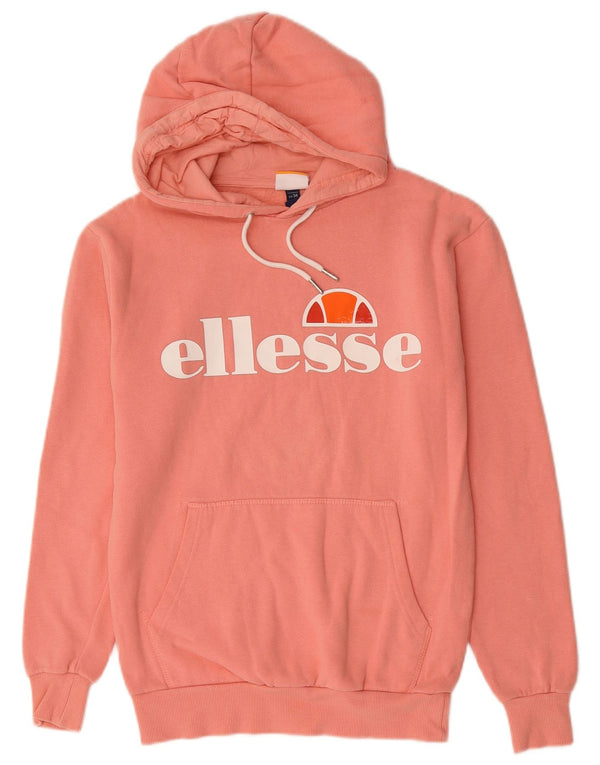 ELLESSE Женский джемпер с капюшоном с рисунком UK 6 XS Розовый хлопок