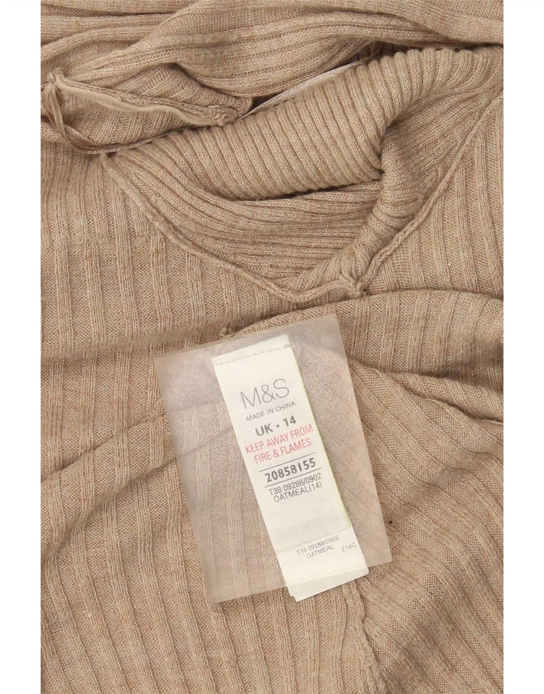 Женский удлиненный открытый кардиган Marks & Spencer UK 14, средний бежевый