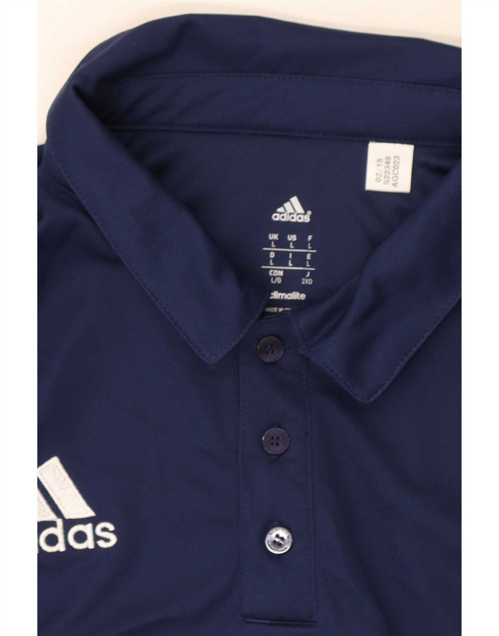 Мужская рубашка-поло Adidas Climalite, большая темно-синяя, полиэстер