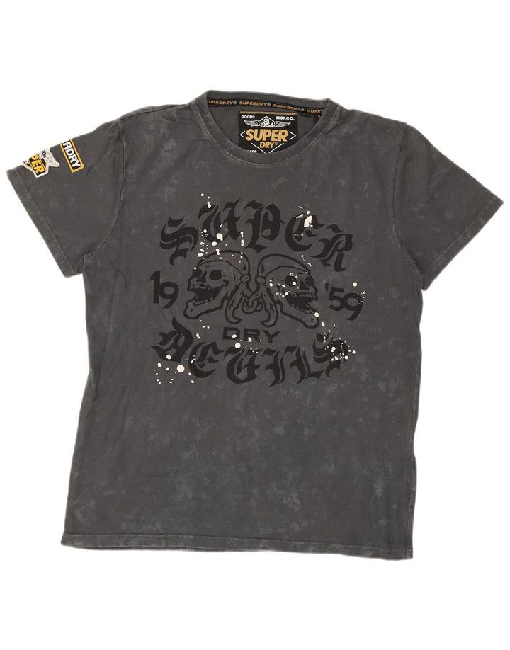 SUPERDRY Мужская футболка с рисунком, большой серый цвет Tie Dye