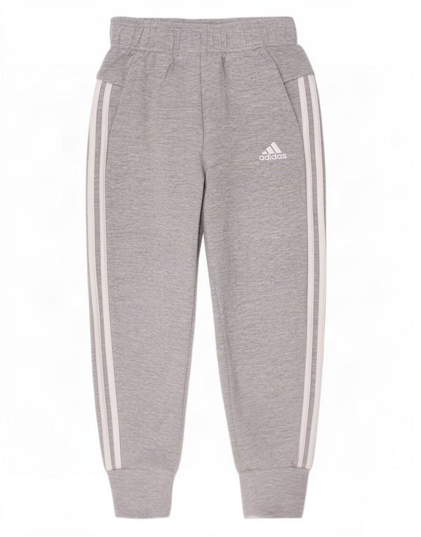 Спортивный костюм Adidas для мальчиков, брюки для бега, 9–10 лет, серый хлопок с крапинками