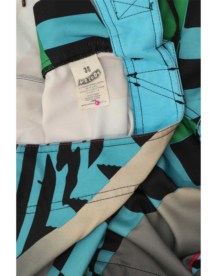 Мужские шорты для плавания Volcom XL, разноцветный полиэстер с геометрическим рисунком