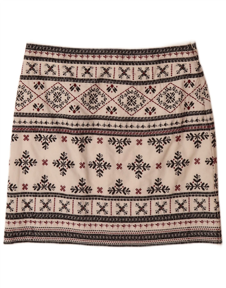 Женская мини-юбка WHITE STUFF UK 10, маленькая W32 Off White, хлопок Fair Isle