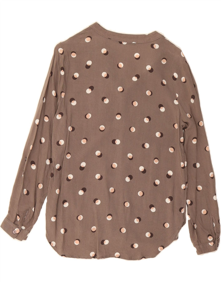 MARKS & SPENCER Womens Long Sleeve Blouse Top UK 10 Small  Grey Polka Dot Vintage Marks & Spencer and Second-Hand Marks & Spencer from Messina Hembry 