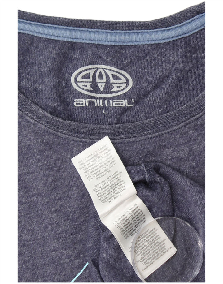 Мужская футболка с рисунком ANIMAL, верх большого размера, темно-синий, полиэстер