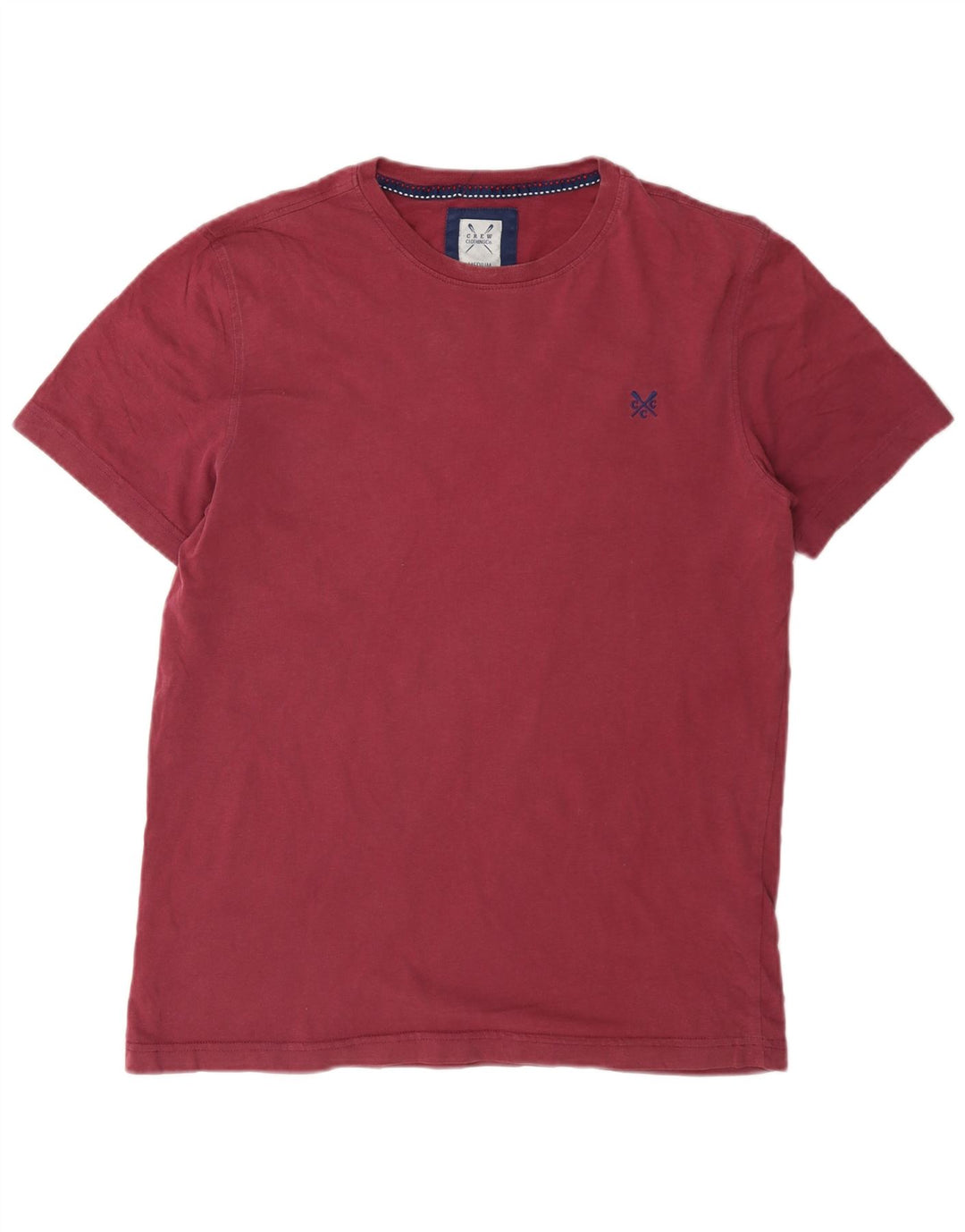 Crew Clothing Мужская футболка из хлопка среднего темно-бордового цвета