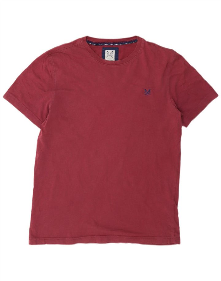 Crew Clothing Мужская футболка из хлопка среднего темно-бордового цвета