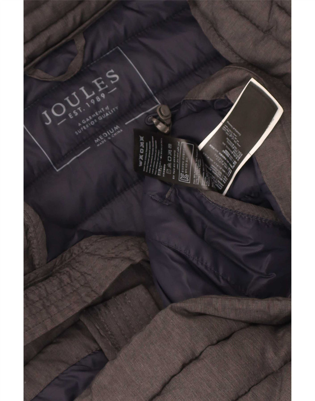 Мужской утепленный жилет Joules UK 38, средний серый полиамид