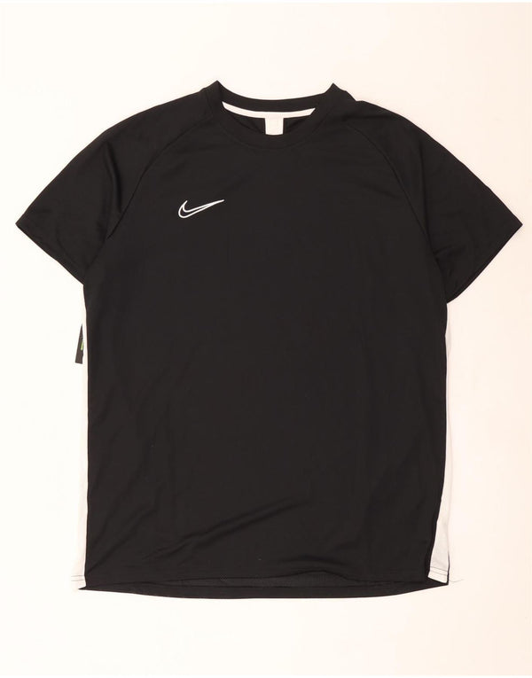 Мужская футболка Nike Dri Fit 2XL, черная, полиэстер с цветными блоками