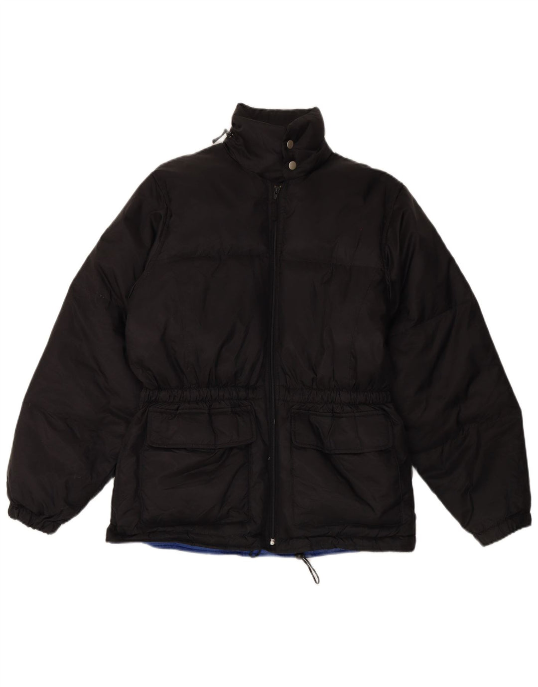 Винтажная мужская стеганая куртка UK 38, средний черный полиэстер