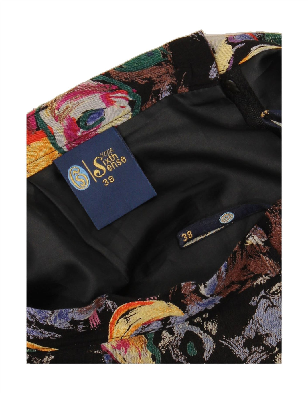 YOUR SIXTH SENSE Womens A-Line Skirt EU 38 Medium W28 Multicoloured Floral Vintage Your Sixth Sense and Second-Hand Your Sixth Sense from Messina Hembry 