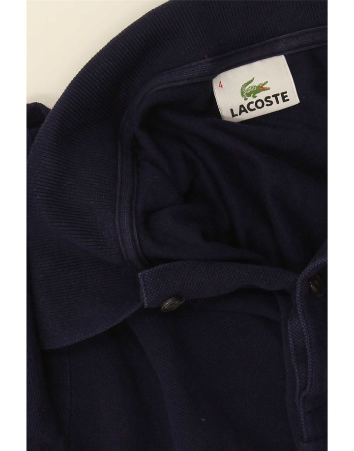 Мужская рубашка-поло с длинным рукавом Lacoste, размер 4, средний темно-синий