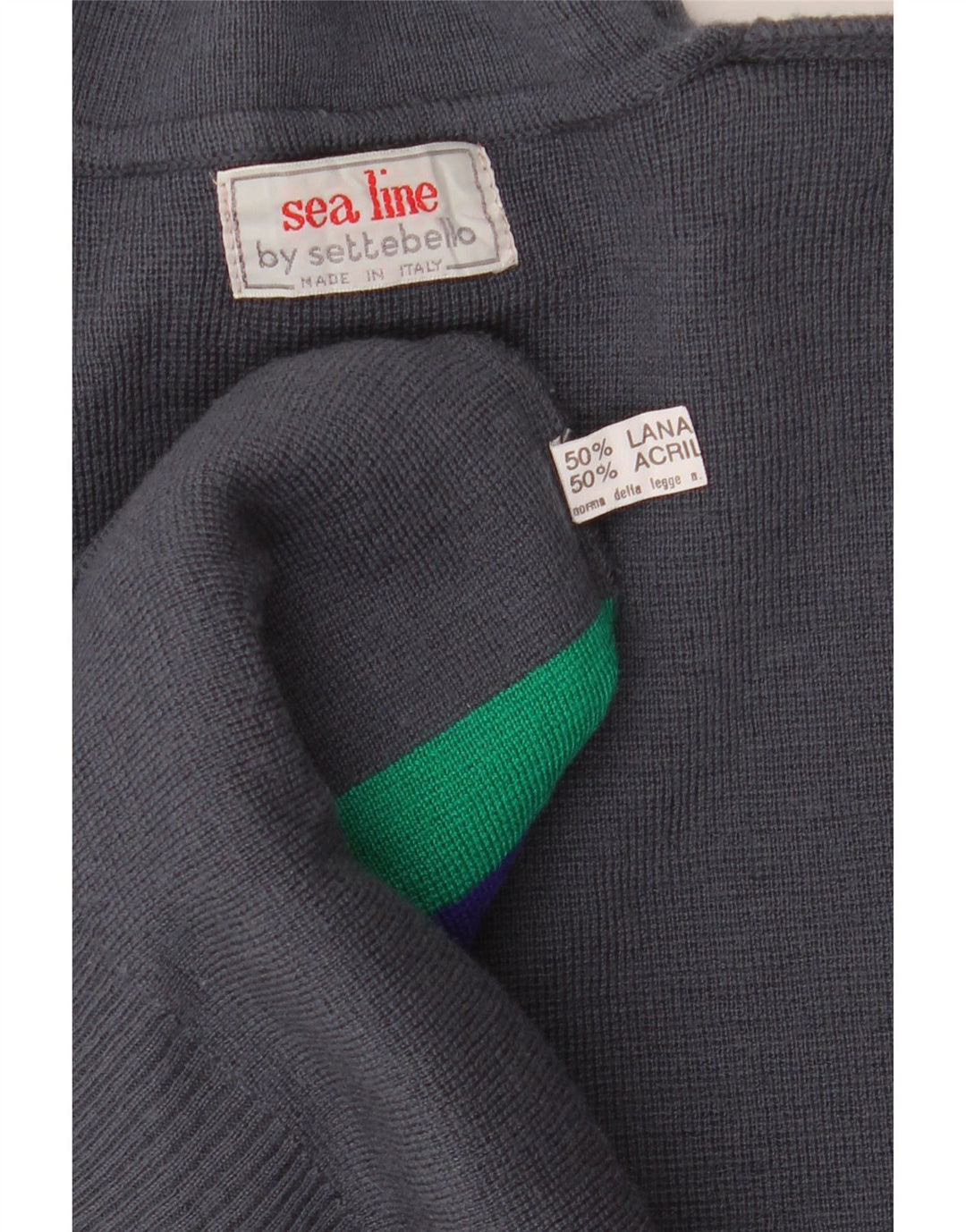 Мужской джемпер с воротником поло SETTEBELLO, большой серый шерстяной свитер с цветными блоками