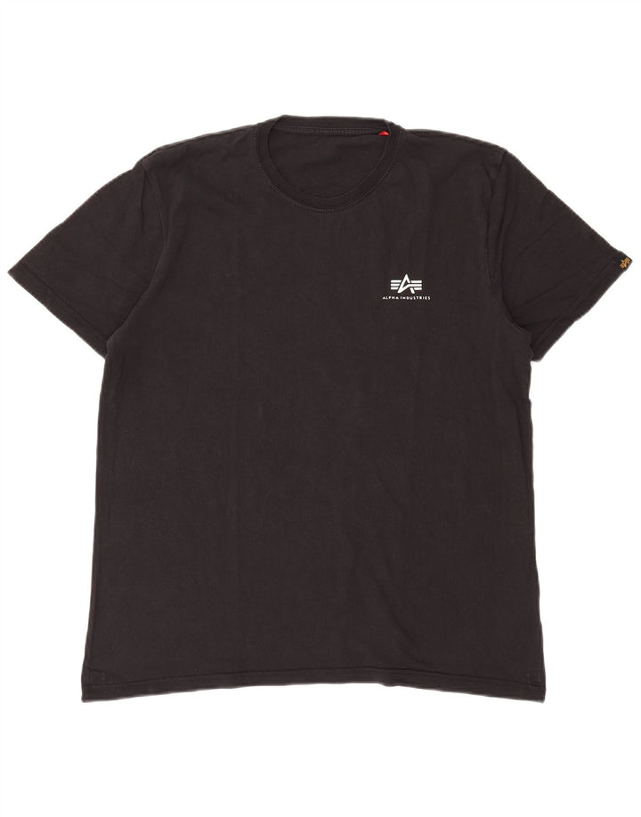 Мужская футболка Alpha Industries, средний черный хлопок