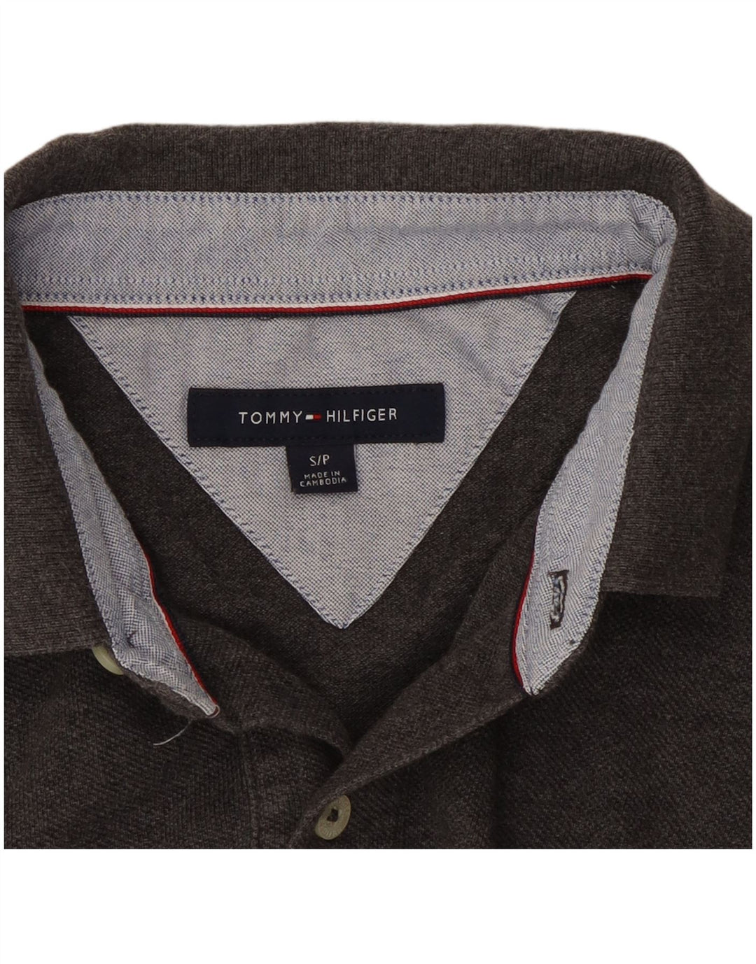 Мужская рубашка-поло Tommy Hilfiger, маленькая серая, хлопок