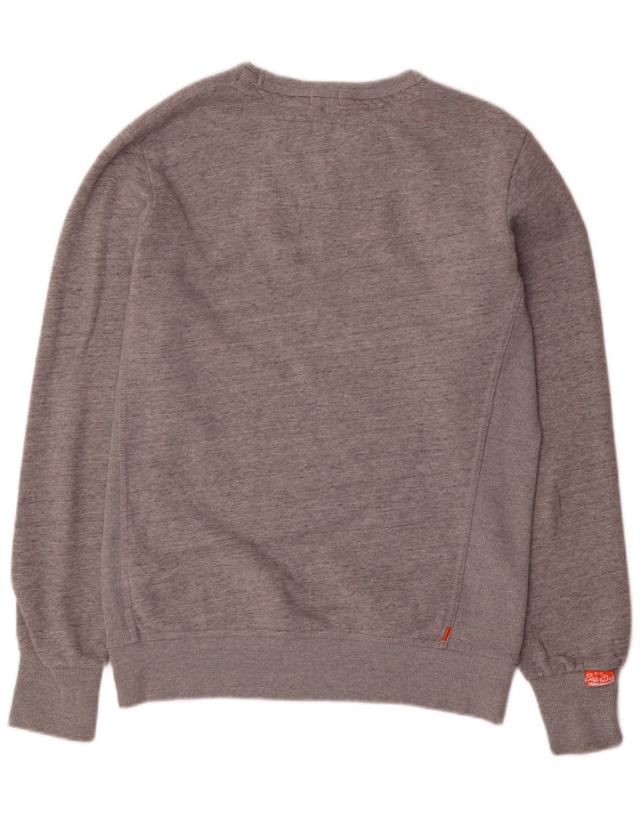 SUPERDRY Мужской свитшот, большой серый хлопковый джемпер в крапинку