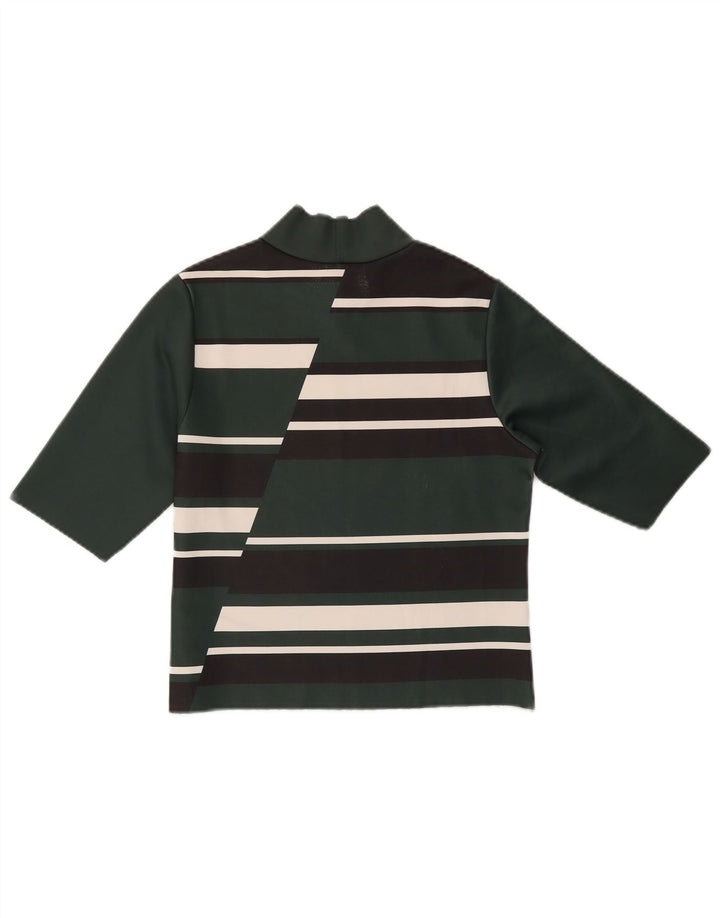 Женский укороченный топ ZARA с рукавом 3/4, Великобритания 12, средний зеленый цвет с цветными блоками