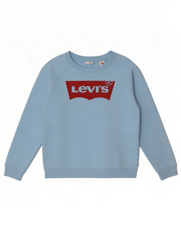 Мужской джемпер большого размера с рисунком Levi's UK 6 XS, синий хлопок