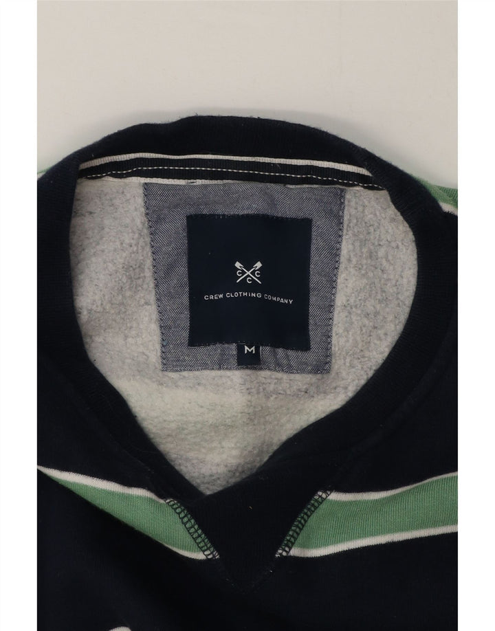 Crew Clothing Мужской свитер-джемпер среднего размера из хлопка темно-синего цвета в полоску