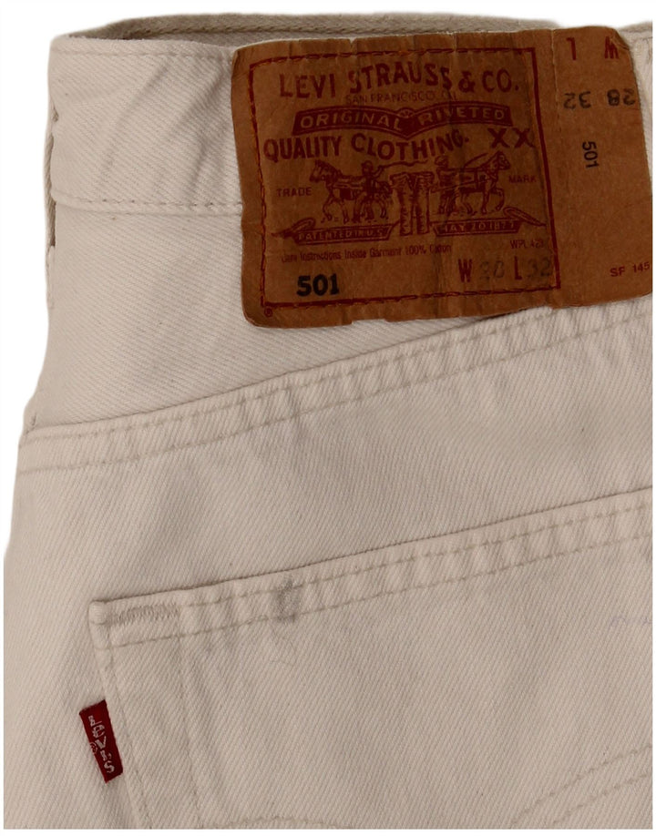 Женские прямые джинсы Levi's 501 W28 L32, белый хлопок