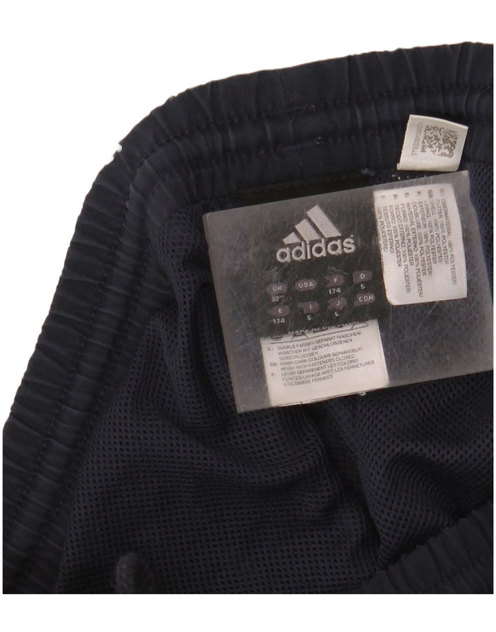 Мужские спортивные брюки Adidas среднего размера, темно-синие, полиэстер