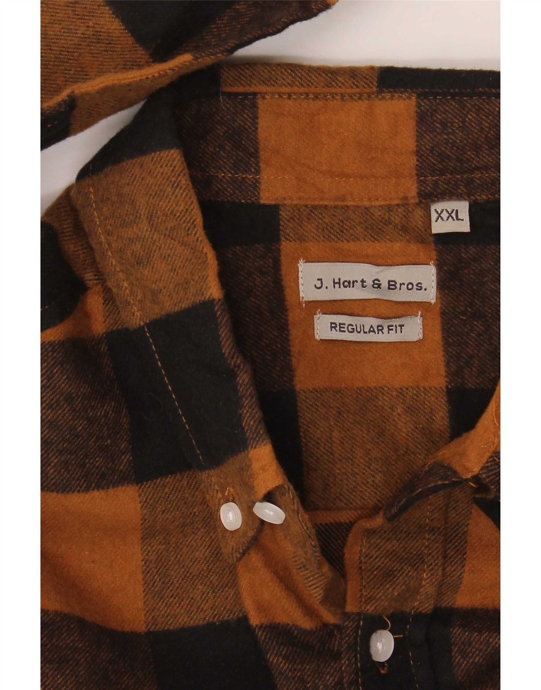 Мужская фланелевая рубашка стандартного кроя J. Hart & Bros 2XL коричневая в мелкую клетку