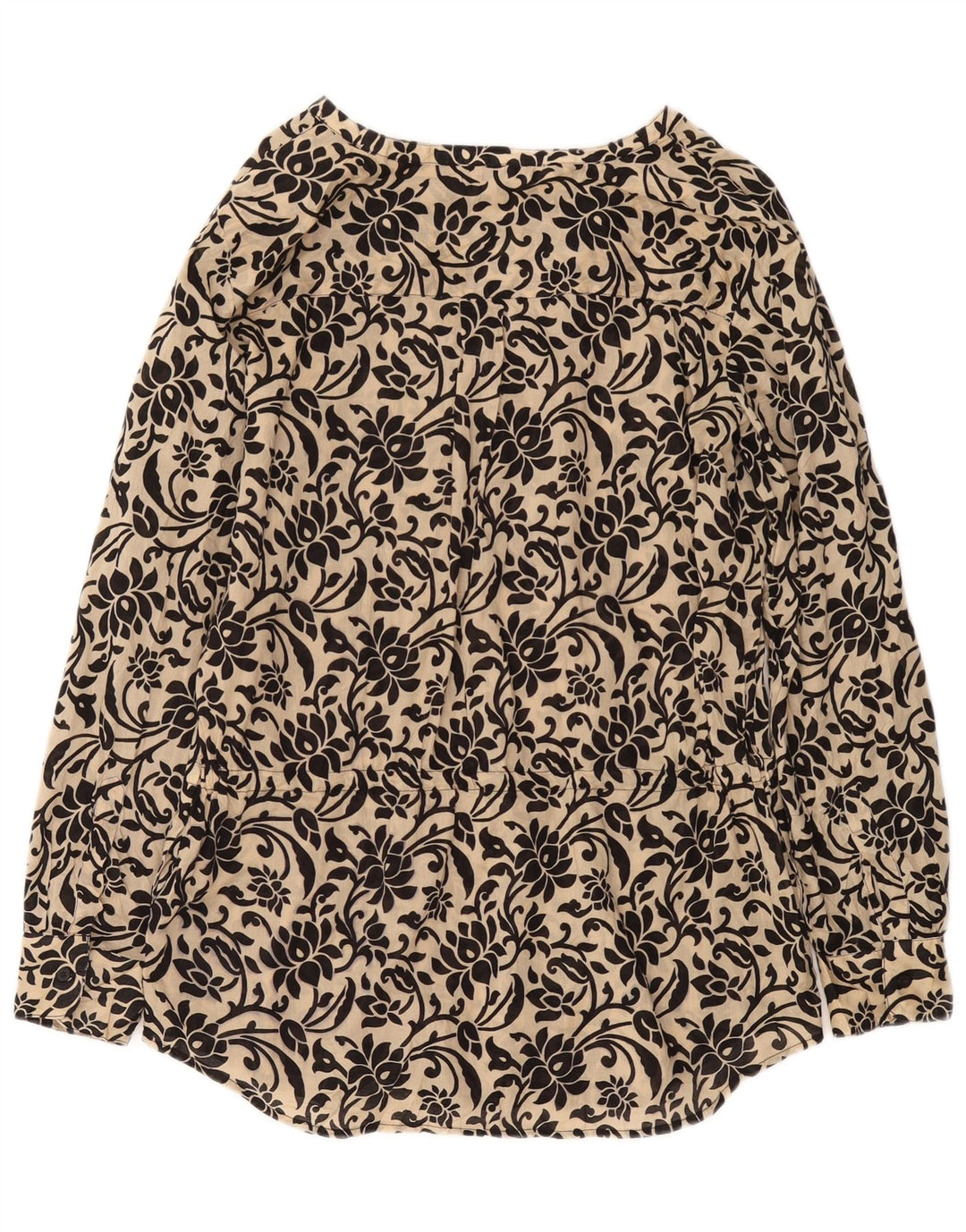 Женская удлиненная блузка RALPH LAUREN, топ UK 14, средний бежевый цветочный хлопок