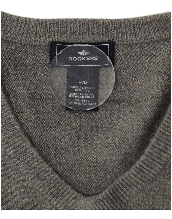 Мужской джемпер с v-образным вырезом Dockers, средний серый акрил