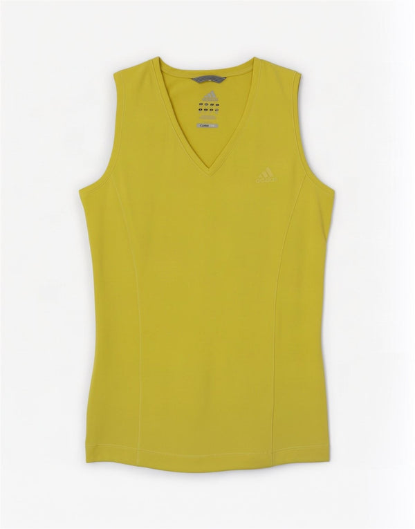 Женский жилет Adidas Climalite Top UK 14, средний желтый полиэстер