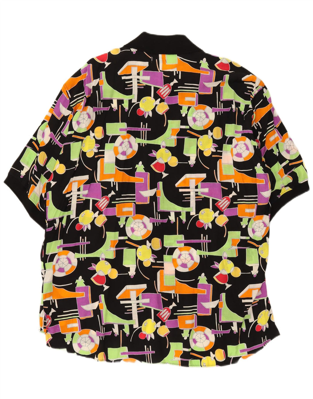 CARRERA Mens Abstract Pattern Short Sleeve Shirt Large Black Vintage Carrera and Second-Hand Carrera from Messina Hembry 