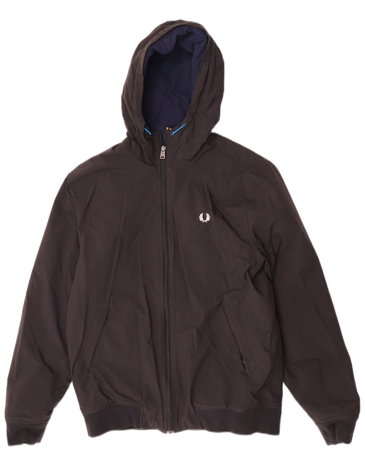 Мужская куртка-бомбер Fred Perry с капюшоном UK 36, маленькая, черная, полиамид