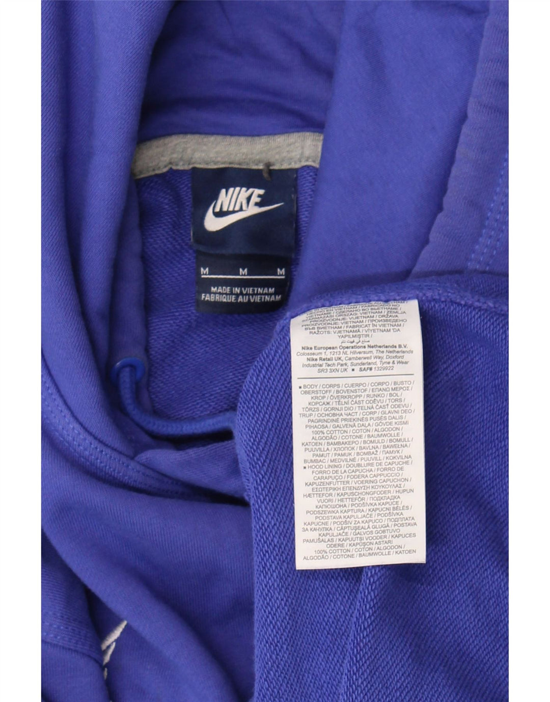 Мужской джемпер с капюшоном с графическим рисунком Nike, хлопковый средний синий цвет