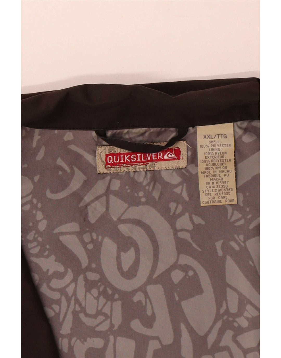 Мужская куртка-бомбер Quiksilver UK 44 2XL Коричневый полиэстер