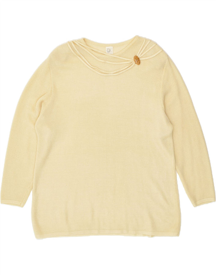 VINTAGE Womens Boat Neck Jumper Sweater UK 18 XL Beige | Vintage Vintage | Thrift | Second-Hand Vintage | Used Clothing | Messina Hembry 