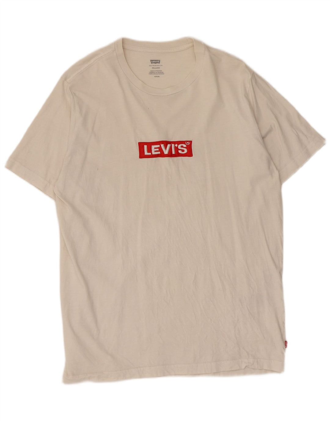 Мужская футболка свободного покроя Levi's с рисунком, средний размер, белый хлопок, хлопок