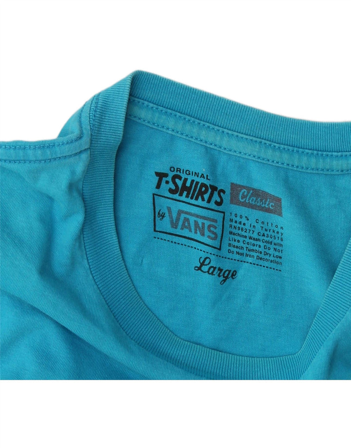 Мужская футболка с рисунком Vans, большой синий хлопок